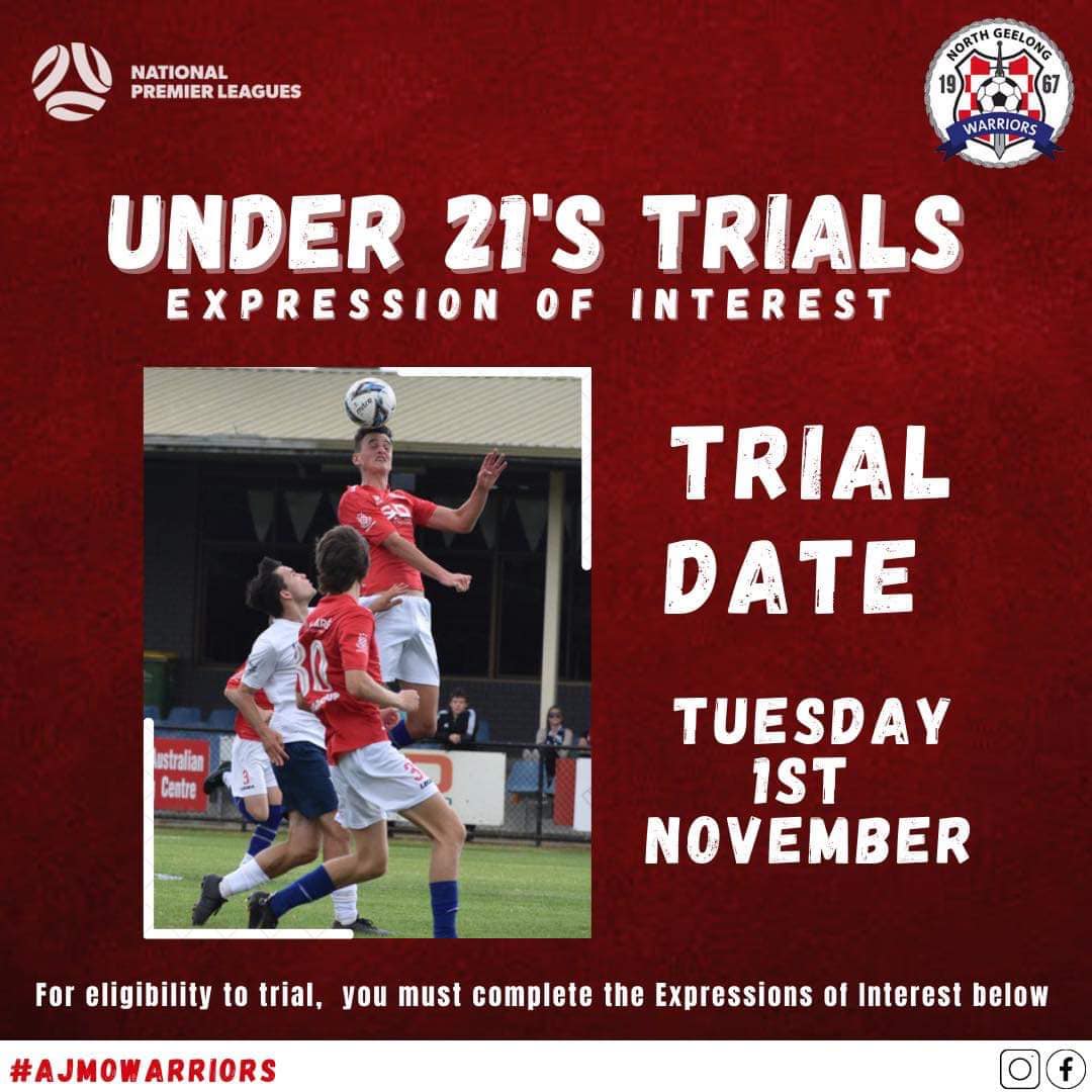 Under 21s Trials for 2023
