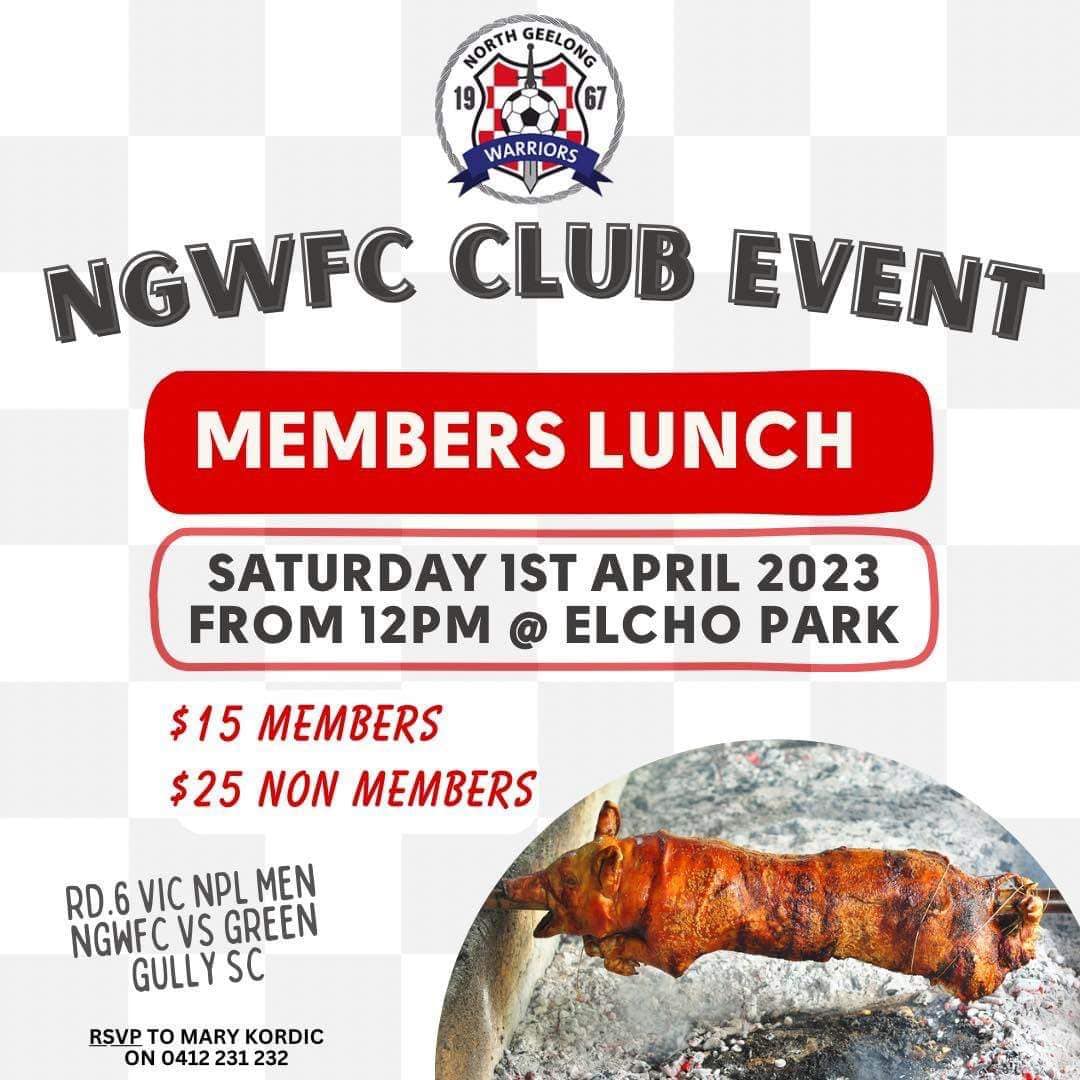 Upcoming members lunch not to be missed