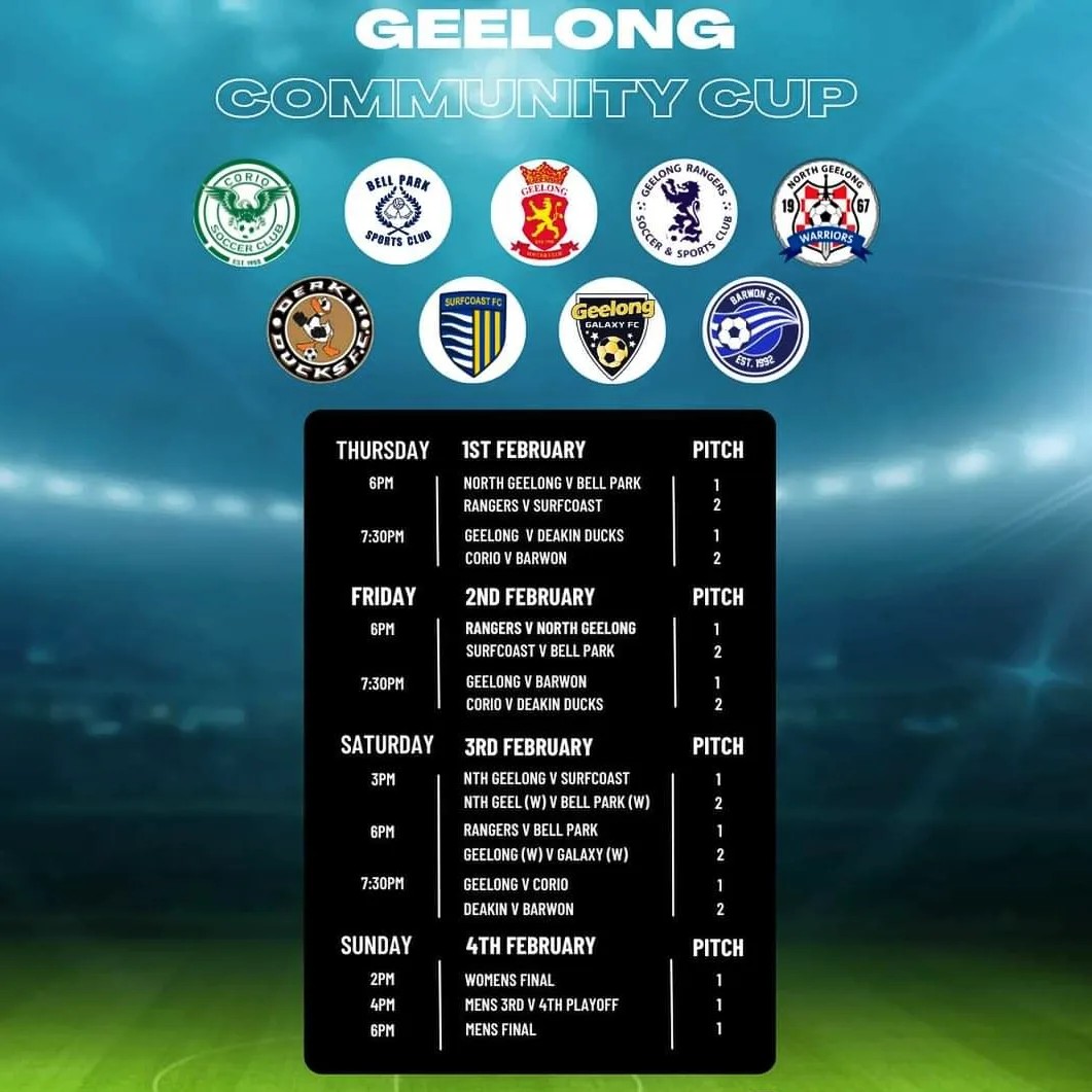 Geelong Community Cup this weekend
